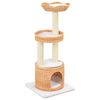 vidaXL Cat Tree Natural Willow, Soft Plush, Sisal Rope Removable Covers