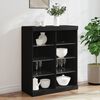 vidaXL Sideboard Black Engineered wood, Glass Medium Sideboard