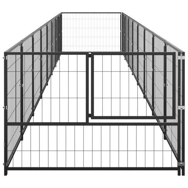 vidaXL Dog Kennel Black 86.1 ft&sup2; Steel