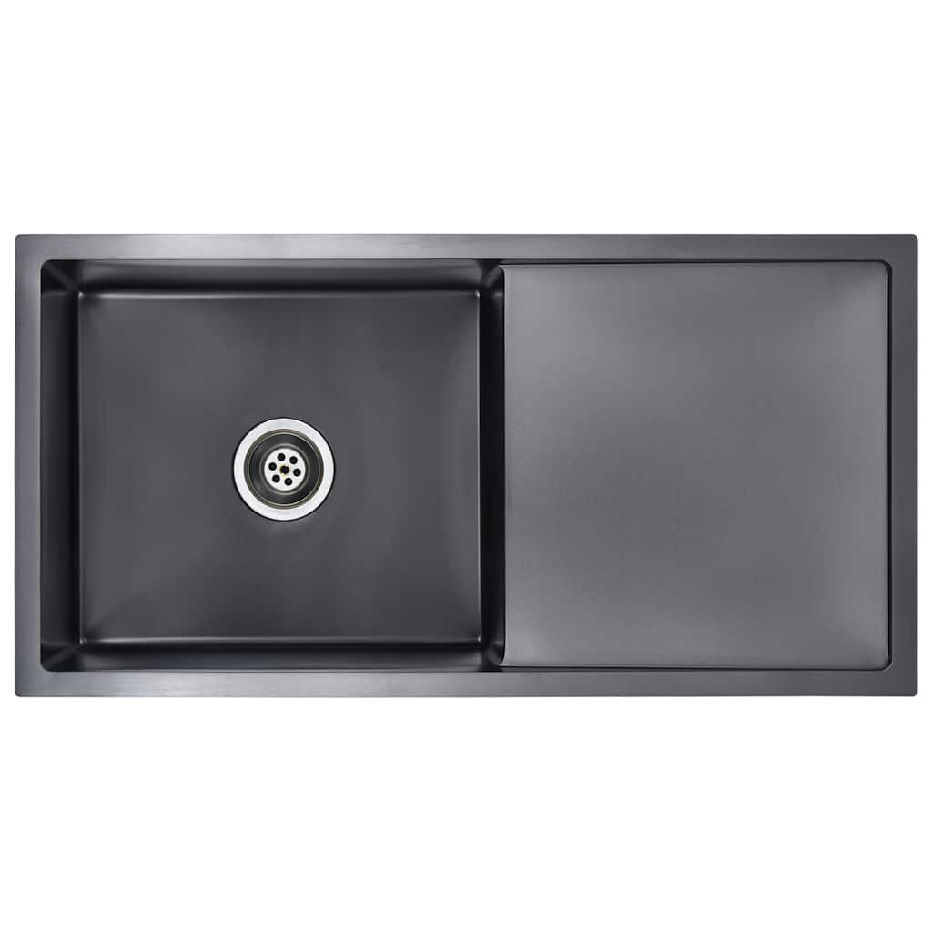 vidaXL Handmade Kitchen Sink Black Stainless Steel | vidaXL.com vidaXL Handmade Kitchen Sink Black Stainless Steel | vidaXL.com