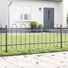 vidaXL Garden Fence 9 pcs Grey 50.20 x 1.97 ft Powder-coated Steel