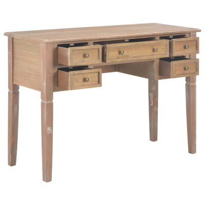 vidaXL Writing Desk Brown 43.1"x17.7"x30.5" Wood