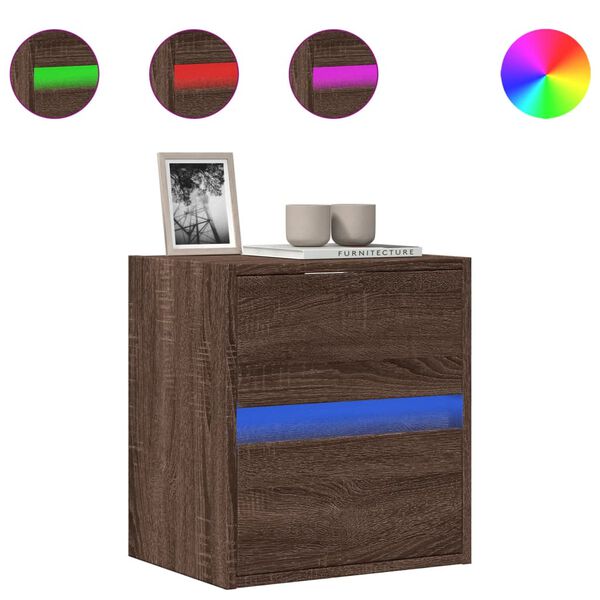 vidaXL TV Wall Cabinet Brown Oak Engineered Wood Compact TV Wall Cabinet