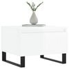 vidaXL Coffee Table Set of 2 High Gloss White Engineered Wood, Metal