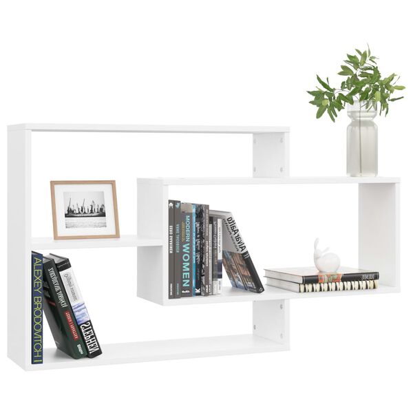 vidaXL Wall Shelf White Engineered Wood Medium Wall mounting