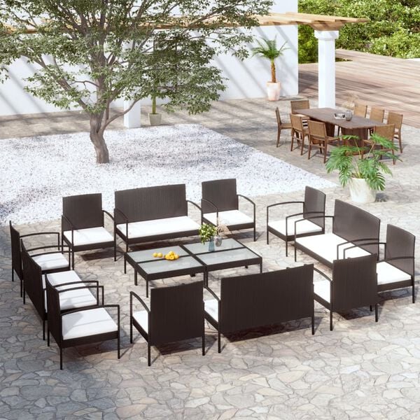 vidaXL Garden Lounge Set Black