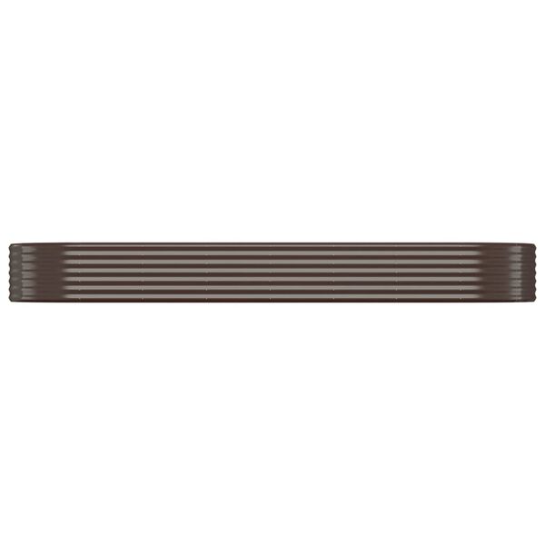 vidaXL Garden Raised Bed Brown Powder-coated steel Extra Long Durable