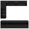 vidaXL TV Cabinet Wall-mounted 7 pcs Black Oak Engineered Wood