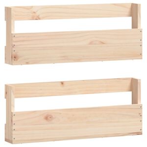 vidaXL Wall-mounted Shoe Rack Set of 2 Natural Pine
