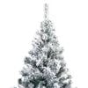vidaXL Artificial Christmas Tree White 70.9" PVC and Steel and Plastic