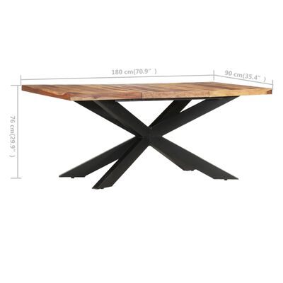 vidaXL Dining Table 70.9"x35.4"x29.9" Solid Sheesham Wood