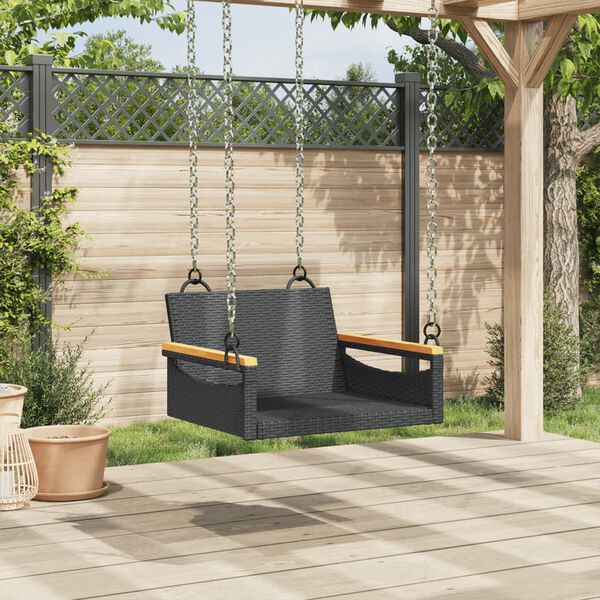 vidaXL Patio Swing Bench Black
