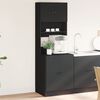 vidaXL Kitchen Cabinet Black Engineered Wood Tall Kitchen Cabinet