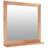 vidaXL Wall Mirror Walnut Solid walnut wood, glass 21.7 x 21.7 in