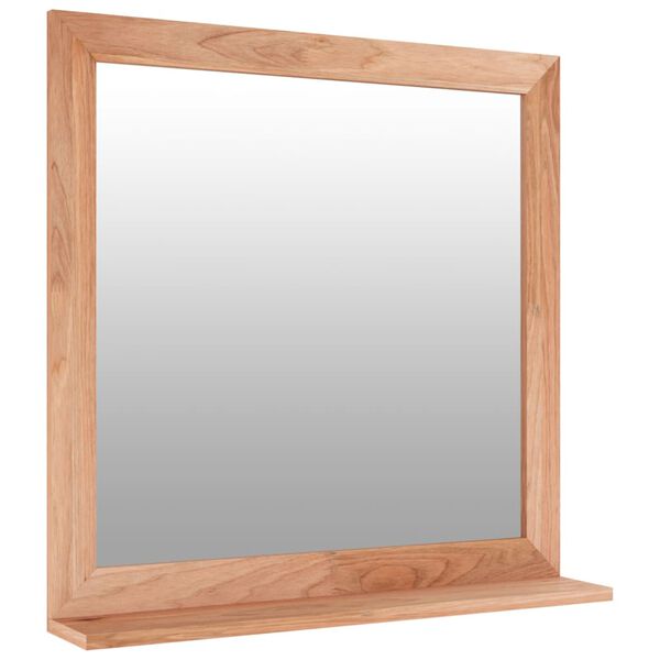 vidaXL Wall Mirror Walnut Solid walnut wood, glass 21.7 x 21.7 in