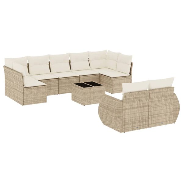 vidaXL Garden Sofa Set Beige