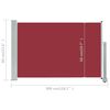vidaXL Side Awning Red and grey