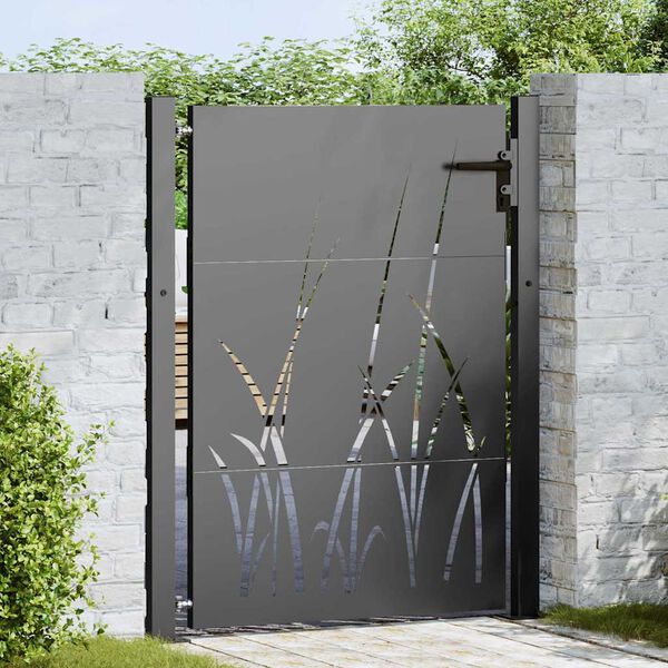 vidaXL Garden Gate 39.4x49.2" Corten Steel Grass Design