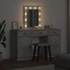 vidaXL Dressing Table Grey 19.69 x 16.14 x 53.15 in Engineered Wood