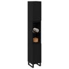 vidaXL Bathroom Cabinet with Shelf Black Oak 11.81 x 11.81 x 74.80 in