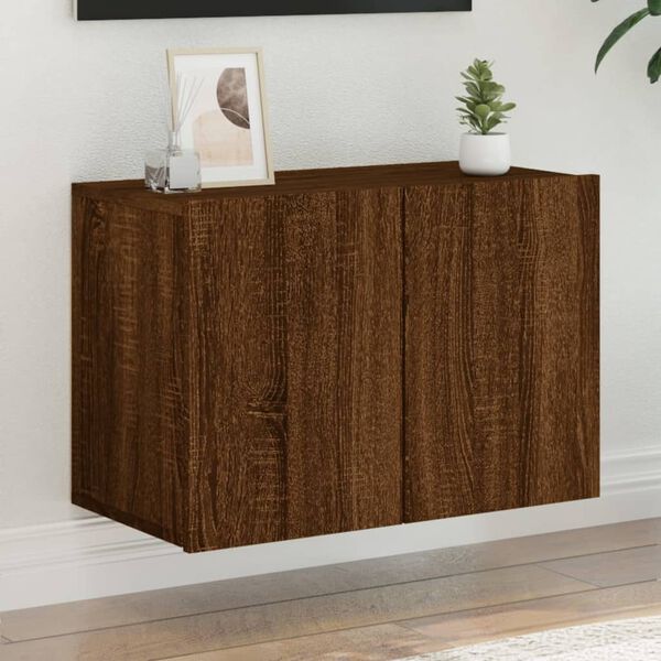 vidaXL TV Cabinet Brown oak Engineered wood Small to Medium TV Cabinet
