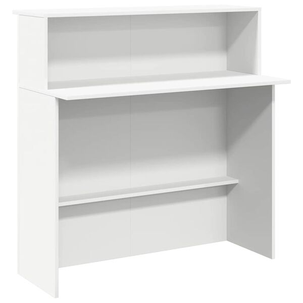 vidaXL Reception Desk White Engineered Wood Standard Reception Desk