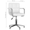 vidaXL Swivel Office Chair White Faux Leather, Chromed Steel, Foam Medium