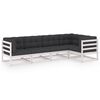 vidaXL Garden Lounge Set White and Anthracite