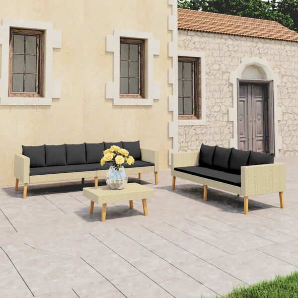 vidaXL Garden Furniture Set Beige, Anthracite