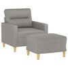 vidaXL Sofa Chair With Footstool Light grey
