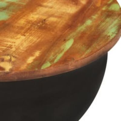 vidaXL 2 Piece Coffee Table Set Solid Reclaimed Wood Black Bowl Shape