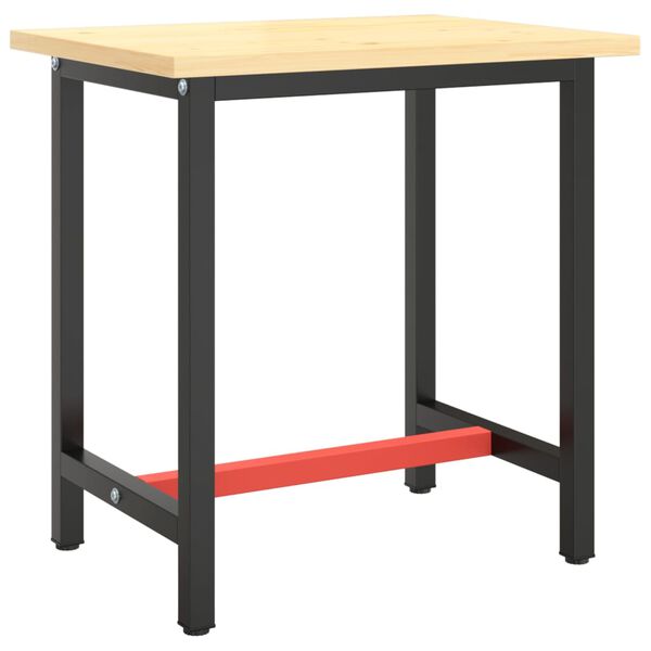 vidaXL Work Bench Frame Matte black and matte red Powder-coated metal