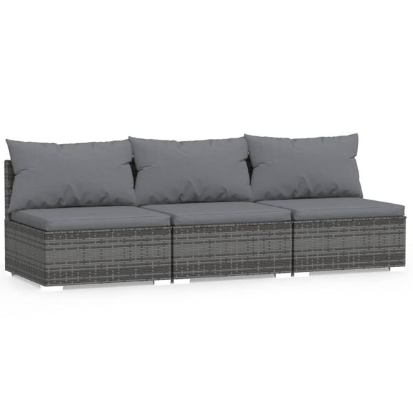 vidaXL 3-seater Sofa Gray