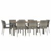 vidaXL Garden Dining Set Grey PE rattan 9 Piece Set Modular