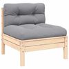 vidaXL Garden Middle Sofa Gray Solid Pine Wood Medium Modular