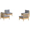 vidaXL Garden Lounge Set Grey Solid pinewood, fabric (100% polyester)
