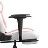 vidaXL Gaming Chair White and Pink Faux leather Medium