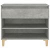 vidaXL Shoe Cabinet Concrete grey Engineered wood, Solid eucalyptus wood