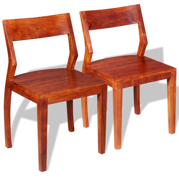 vidaXL Dining Chairs 2 pcs Solid Acacia Wood Acacia