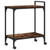 vidaXL Kitchen Trolley Smoked Oak 23.8"x12.2"x28.5" Engineered Wood