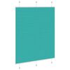 vidaXL Pleated Blind Petrol green 100% Polyester 43.3 x 39.4 in Modern