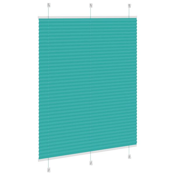 vidaXL Pleated Blind Petrol green 100% Polyester 43.3 x 39.4 in Modern