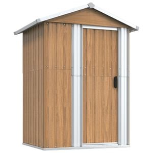 vidaXL Garden Shed Brown Galvanized Steel 49.6 x 38.4 x 69.7 in