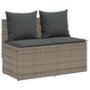 vidaXL 3 Piece Garden Dining Set with Cushions Grey Poly Rattan