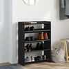 vidaXL Shoe Rack Black Engineered wood Medium Shoe Rack Rectangular