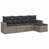 vidaXL Garden Sofa Set Grey PE rattan, powder-coated steel, 100% polyester