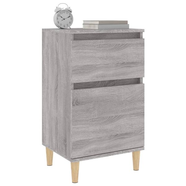vidaXL Bedside Cabinet Set of 2 Grey sonoma
