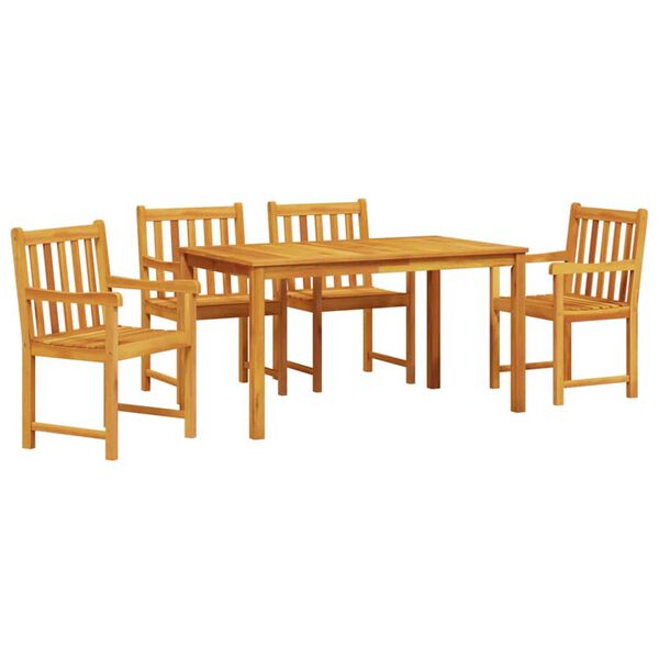 vidaXL Garden Dining Set 5 pcs Brown solid acacia wood