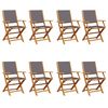 vidaXL Garden Chair Set of 8 Anthracite