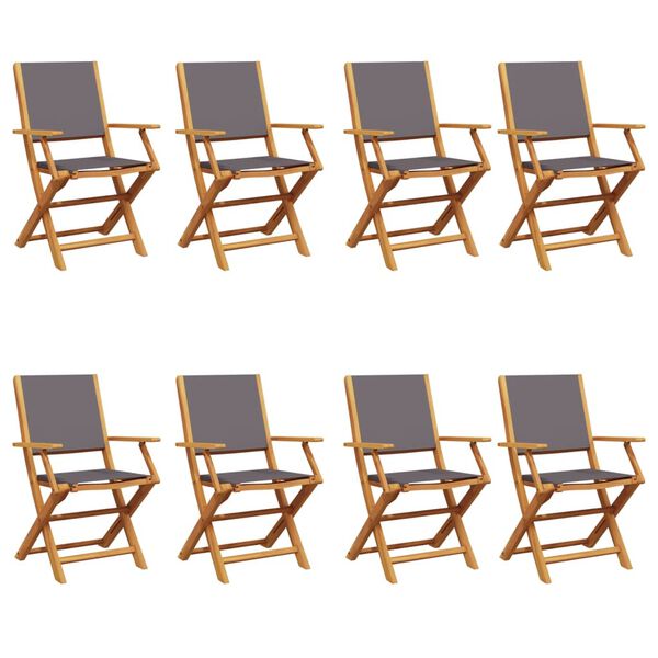vidaXL Garden Chair Set of 8 Anthracite